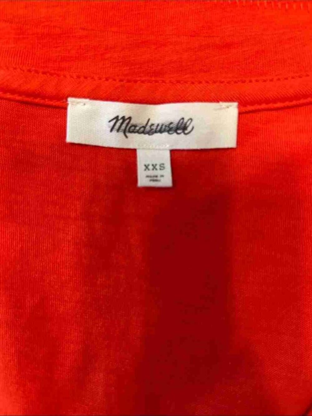 Madewell Bright Red V-Neck Tank Top - Picture 3 of 3